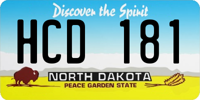 ND license plate HCD181