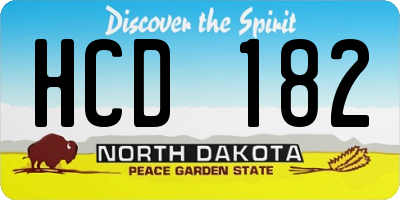 ND license plate HCD182