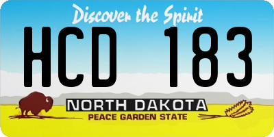 ND license plate HCD183