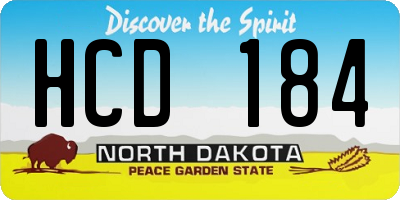 ND license plate HCD184