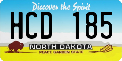 ND license plate HCD185