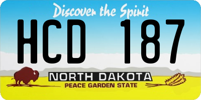 ND license plate HCD187