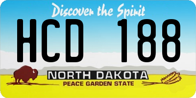 ND license plate HCD188