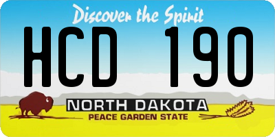 ND license plate HCD190