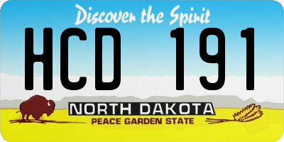 ND license plate HCD191