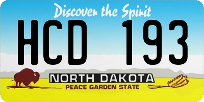 ND license plate HCD193