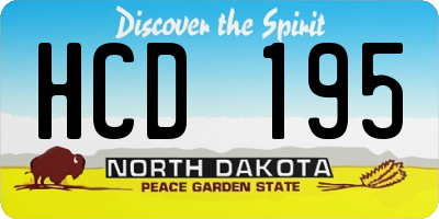 ND license plate HCD195