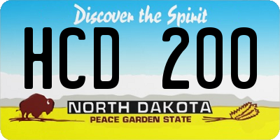 ND license plate HCD200