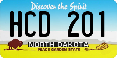 ND license plate HCD201