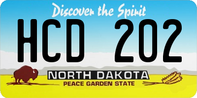 ND license plate HCD202