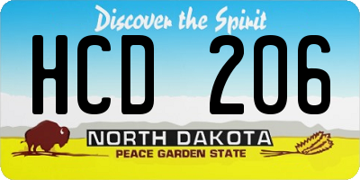 ND license plate HCD206