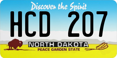 ND license plate HCD207