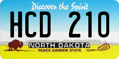 ND license plate HCD210