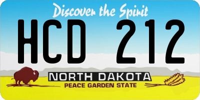 ND license plate HCD212