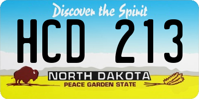 ND license plate HCD213