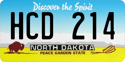 ND license plate HCD214