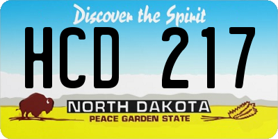 ND license plate HCD217