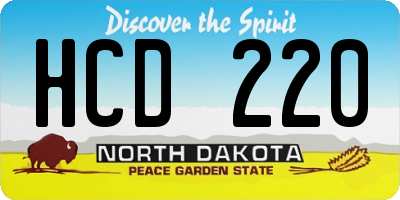 ND license plate HCD220