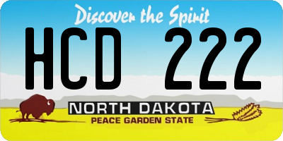 ND license plate HCD222