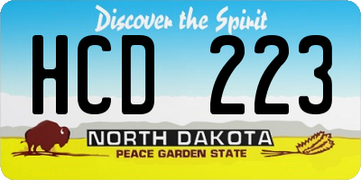 ND license plate HCD223