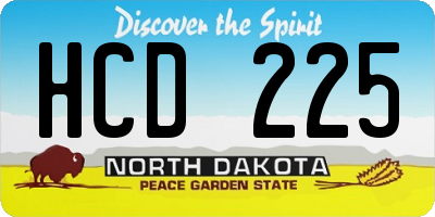 ND license plate HCD225
