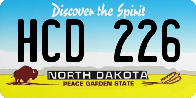 ND license plate HCD226