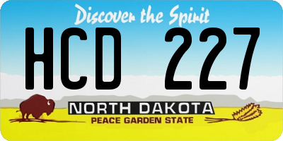 ND license plate HCD227