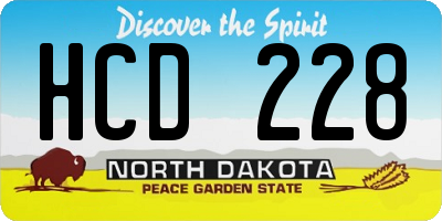 ND license plate HCD228