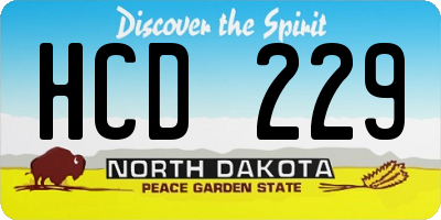 ND license plate HCD229