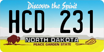 ND license plate HCD231