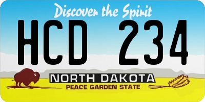 ND license plate HCD234