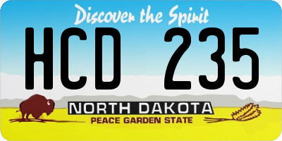 ND license plate HCD235