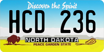 ND license plate HCD236