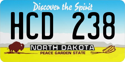 ND license plate HCD238