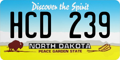 ND license plate HCD239