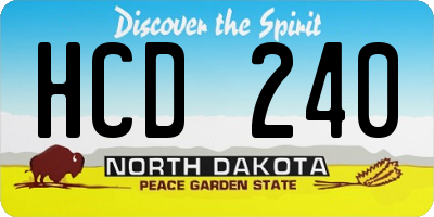 ND license plate HCD240