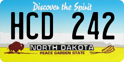 ND license plate HCD242