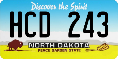 ND license plate HCD243