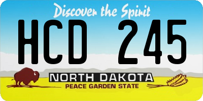 ND license plate HCD245