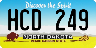 ND license plate HCD249