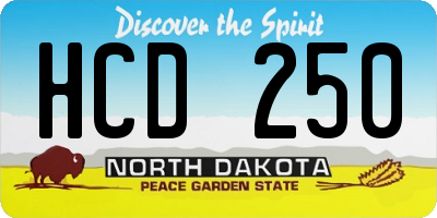ND license plate HCD250