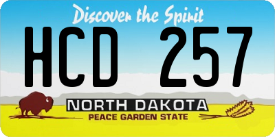 ND license plate HCD257