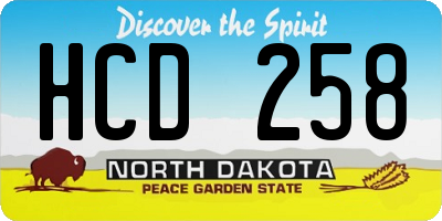 ND license plate HCD258