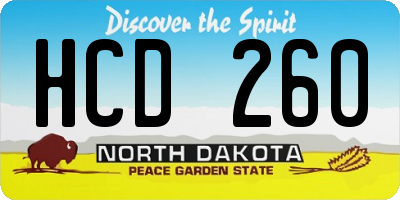 ND license plate HCD260