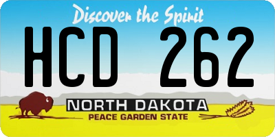 ND license plate HCD262