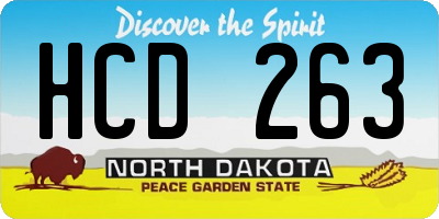 ND license plate HCD263