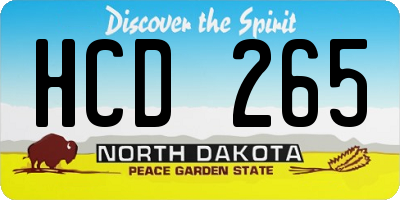 ND license plate HCD265