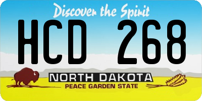 ND license plate HCD268