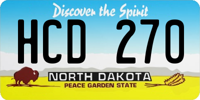 ND license plate HCD270