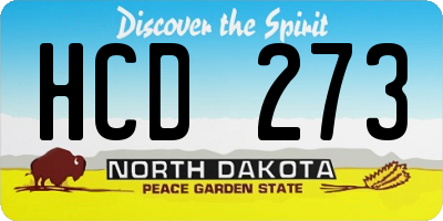 ND license plate HCD273
